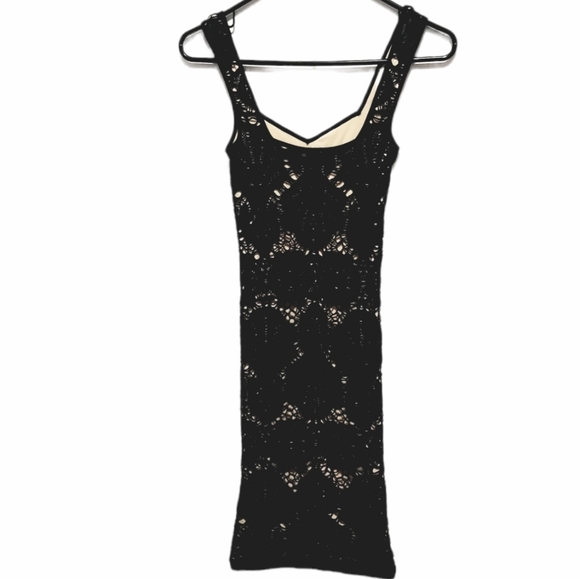 Intimately Free People Black Medallion Crochet Bodycon Dress Size XS - Picture 8 of 14